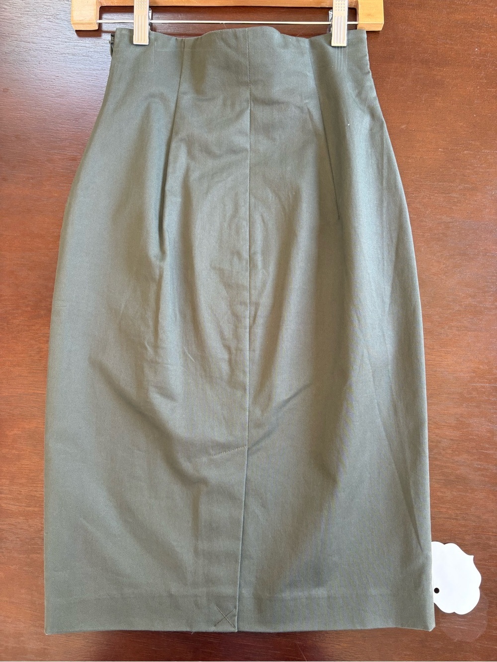 Olive High-Waist Pencil Skirt - Picture 3 of 4